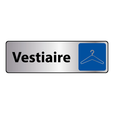 Panneau “Vestiaires” pictogramme cintre – adhésif PVC/Alu