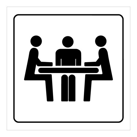 Plaque de signalétique - Pictogramme "Salle de Réunion" - Gravoply