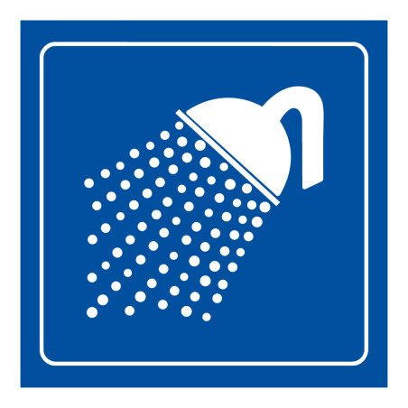 Plaque de signalétique carrée - Pictogramme Douche - Gravoply