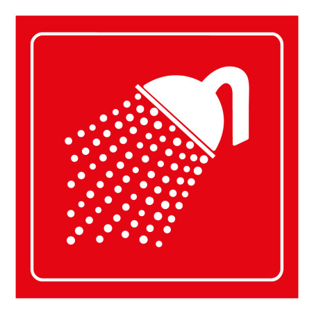 Plaque de signalétique carrée - Pictogramme Douche - Gravoply