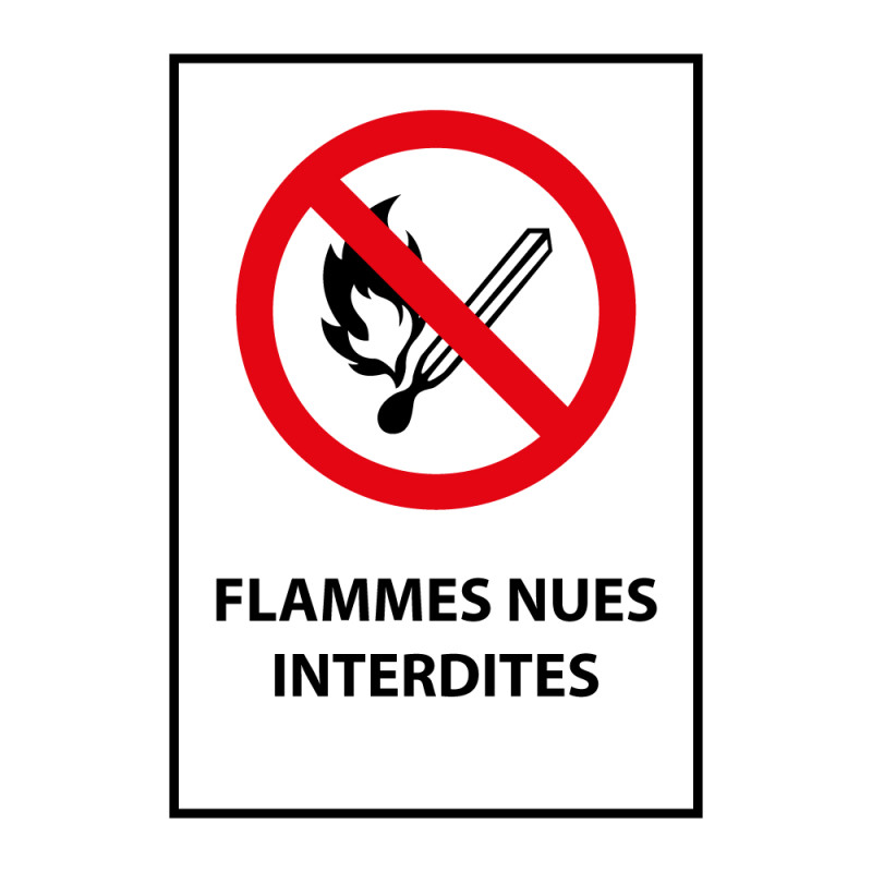 Panneau d'interdiction - Flammes nues interdites - P003 - ISO 7010A4480902