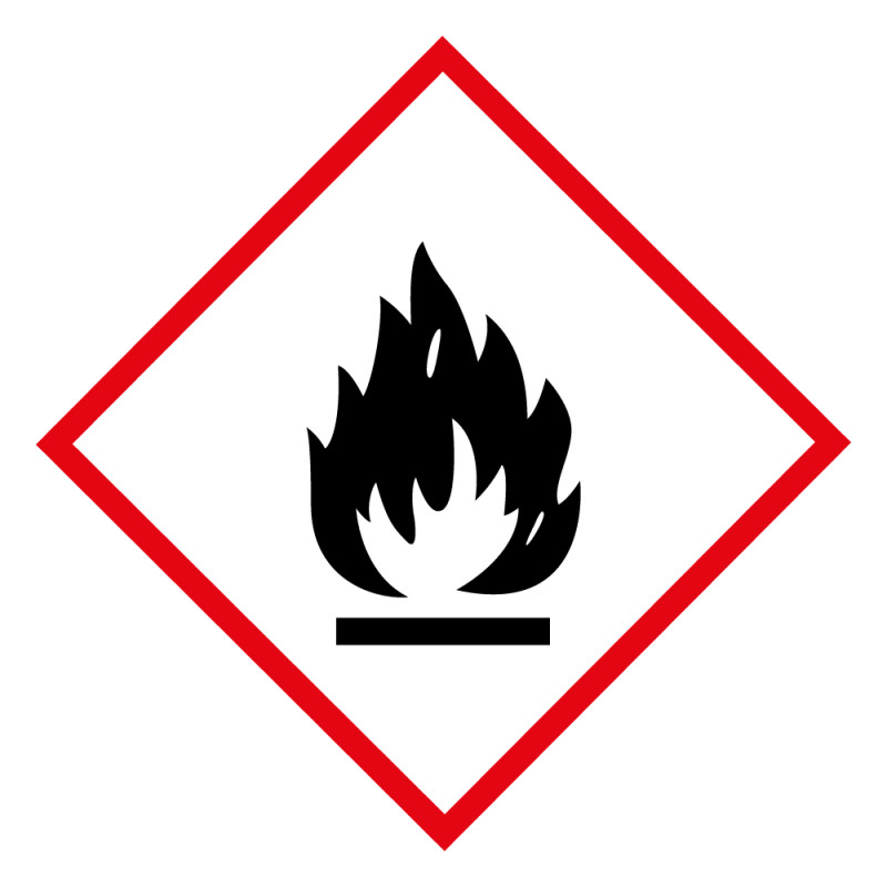 Lot d'étiquettes GHS02 - Matières Inflammables - Vinyle - ISO 7010