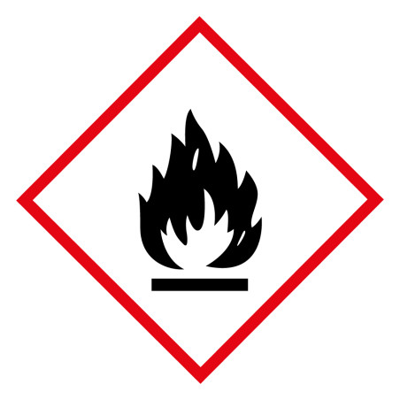 Lot d'étiquettes GHS02 - Matières Inflammables - Vinyle - ISO 7010