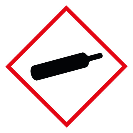 Lot d'étiquettes GHS04 - Gaz sous pression - 100 x 100 mm - Vinyle