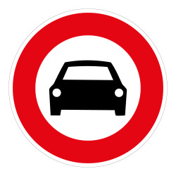 Panneau d'interdiction - Picto Interdit aux voitures - ISO 7010