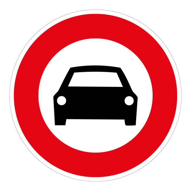 Panneau d'interdiction - Picto Interdit aux voitures - ISO 7010