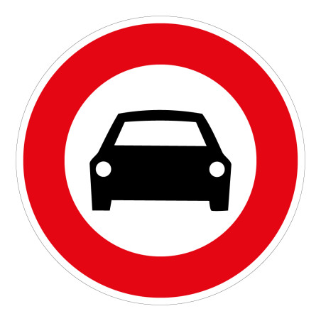 Panneau d'interdiction - Picto Interdit aux voitures - ISO 7010
