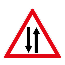 Panneau de danger A18 - Circulation deux sens - Ø200 mm - Vinyle