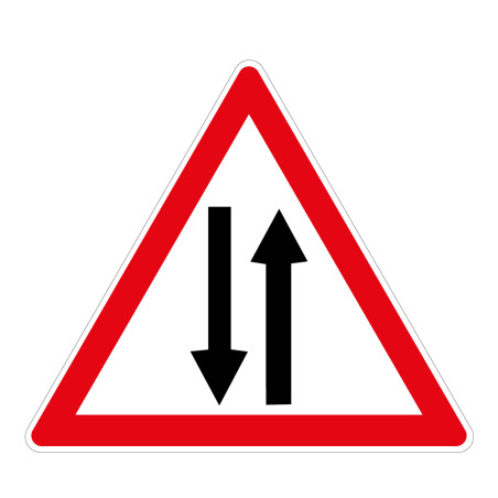 Panneau de danger A18 - Circulation deux sens - Ø200 mm - Vinyle