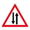 Panneau de danger A18 - Circulation deux sens - Ø200 mm - Vinyle