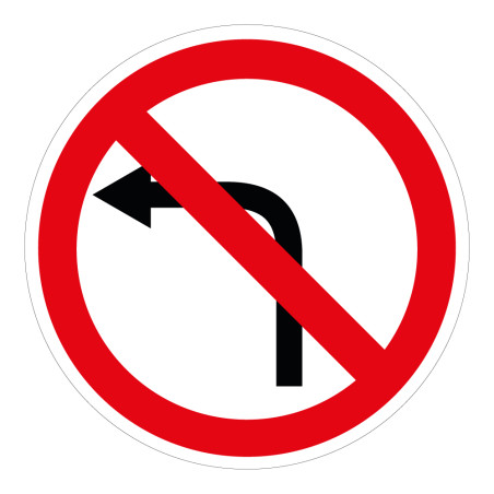 Panneau de prescription B2a - Interdit Tourner à Gauche Intersection