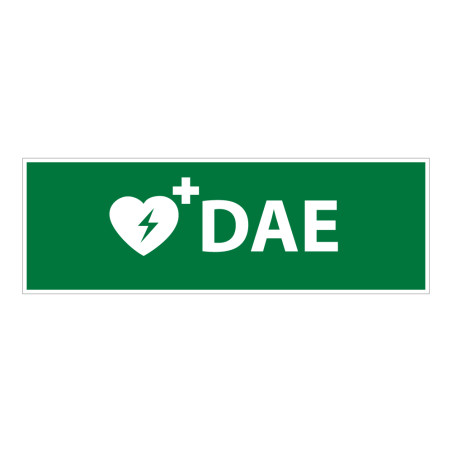 Panneau de signalisation - Pictogramme DAE - 150 x 50 mm - ISO 7010