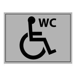 Panneau signalétique WC PMR - Pictogramme handicap - 10 x 14 cm