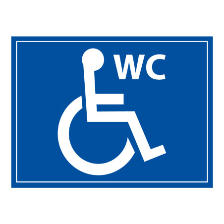 Panneau signalétique WC PMR - Pictogramme handicap - 10 x 14 cm