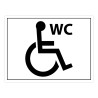 Panneau signalétique WC PMR - Pictogramme handicap - 10 x 14 cm