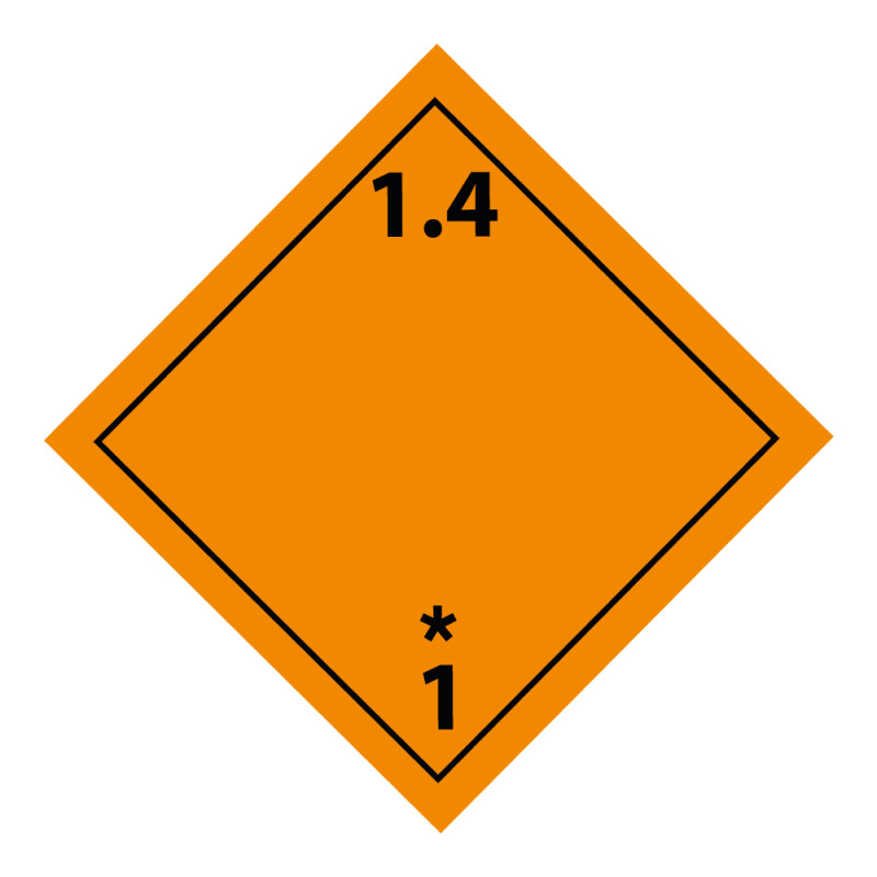 Plaque ADR - Transport Explosifs - Danger classe 1.4