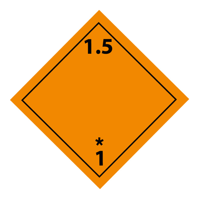Plaque de Transport ADR - Matières et objets explosifs 1.5