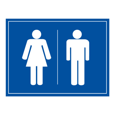 Plaque gravée - Pictogramme WC homme/femme - 10 x 14 cm - Gravoply