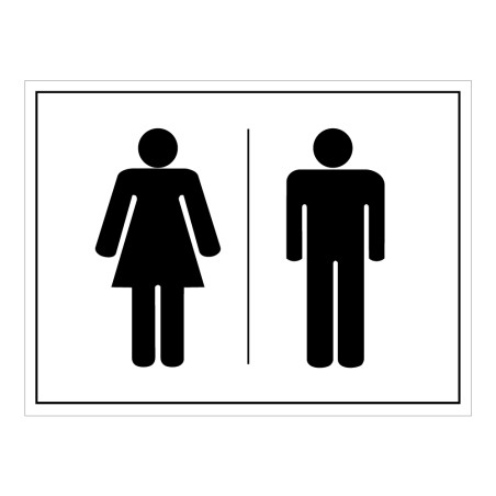 Plaque gravée - Pictogramme WC homme/femme - 10 x 14 cm - Gravoply