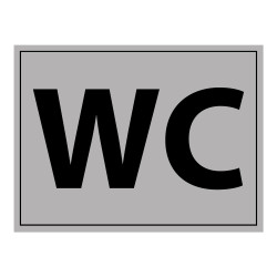 Plaque gravée - Pictogramme WC mixte - 10 x 14 cm - Gravoply