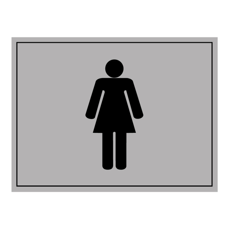 Plaque gravée - Toilettes picto Femme - 10x14 cm - Gravoply
