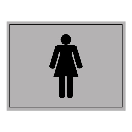 Plaque gravée - Toilettes picto Femme - 10x14 cm - Gravoply