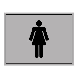 Plaque gravée - Toilettes picto Femme - 10x14 cm - Gravoply
