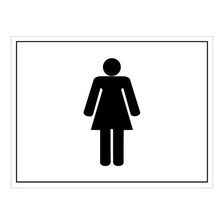 Plaque gravée - Toilettes picto Femme - 10x14 cm - Gravoply