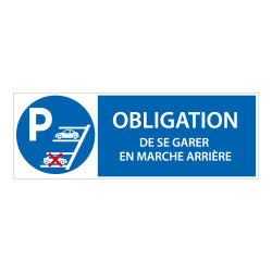 Signalétique Obligation de se garer en marche arrière - ISO 7010