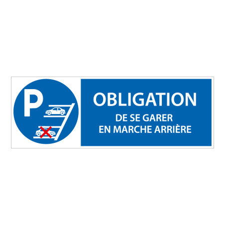 Signalétique Obligation de se garer en marche arrière - ISO 7010