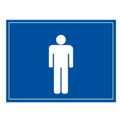 Signalétique WC - Toilettes Hommes - 10 x 14 cm - Gravoply®