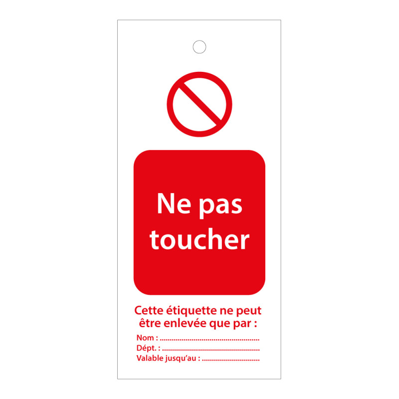 Étiquettes - Ne pas toucher - Polyester Souple - Lot de 10