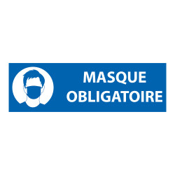 Marquage au sol Masque obligatoire - Rectangulaire - 30 x 10 cm