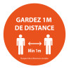 Marquage au sol adhésif - Gardez 1 m de distances - rond 300mm