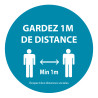 Marquage au sol adhésif - Gardez 1 m de distances - rond 300mm