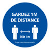 Marquage au sol adhésif - Gardez 1 m de distances - rond 300mm