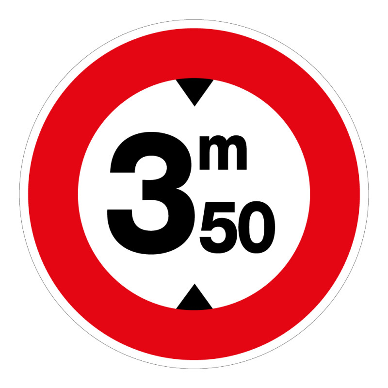 Panneau B12 Interdit aux véhicules 3,5 m Ø200 mm Vinyle