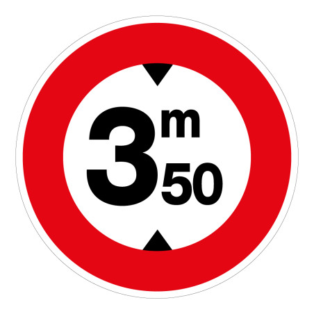 Panneau B12 Interdit aux véhicules 3,5 m Ø200 mm Vinyle