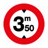 Panneau B12 Interdit aux véhicules 3,5 m Ø200 mm Vinyle
