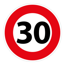 Panneau B14 Vitesse limitée 30 km/h - Aluminium Galvanisé