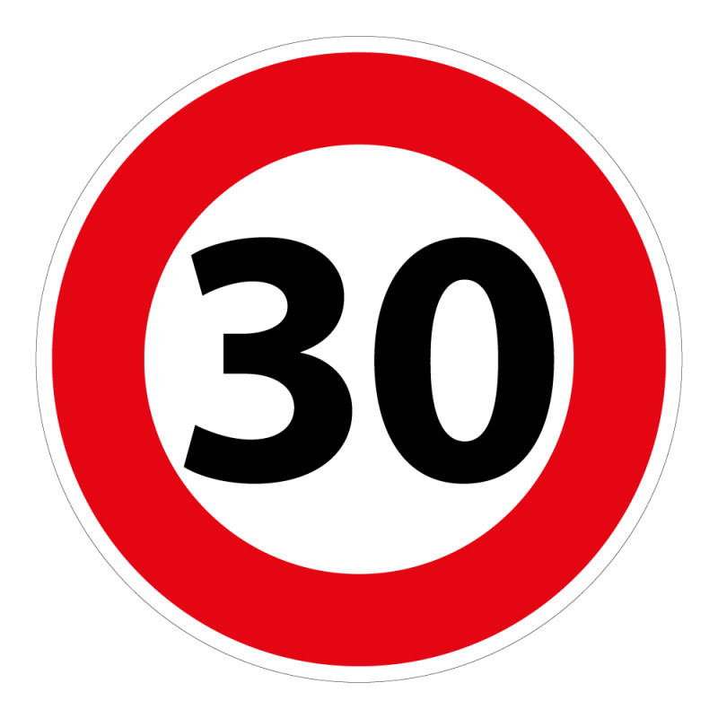 Panneau B14 Vitesse limitée 30 km/h - Aluminium Galvanisé