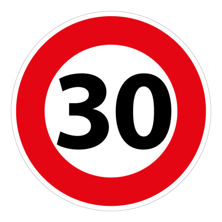 Panneau B14 Vitesse limitée 30 km/h - Aluminium Galvanisé
