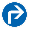 Panneau Obligation - Direction à droite - B21c2 - Aludibond 