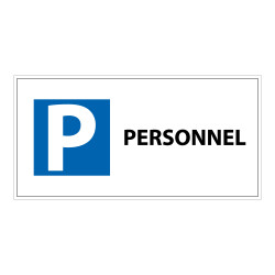 Panneau Parking réservé Personnel - 400x200 mm - Aludibond