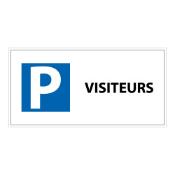 Panneau Parking réservé visiteurs 400x200 mm - Aludibond