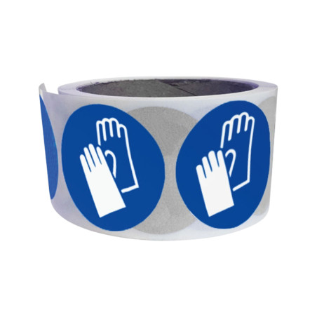 Rouleau de pictos - Gants de protection obligatoires - M009