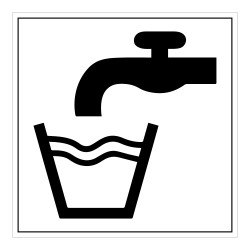 Panneau d'Information - Pictogramme Eau potable - Format Carré