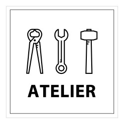 Panneau d'information - Pictogramme Ateliers - 250 x 250 mm