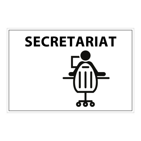 Panneau d'information - Pictogramme Secrétariat - 300 x 200 mm
