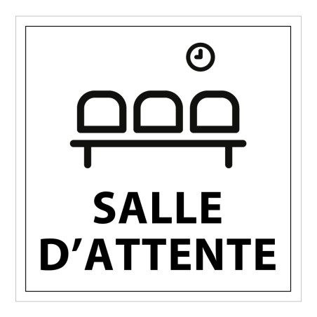 Panneau information - Salle d'attente - 250x250 mm - Vinyle/PVC